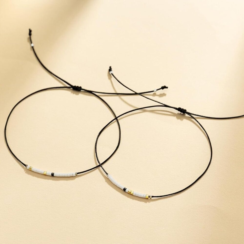 Matching Sister Bracelets Morse Code Beaded Set F… - image 5